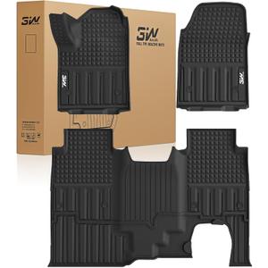 3W Floor Mats Fit for Chevrolet Silverado EV 2024-2025 2026 (WT & RST)/GMC Sierra EV/Sierra EV Denali Accessories TPE All Weather Floor Liner, 1st and 2nd Row Car Mats