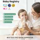 GROWNSY Nasal Aspirator for Baby, Electric Baby Nose Sucker, Automatic Nose Cleaner with Larger Suction Chamber and More Powerful Suction, Music and Light Soothing Function, Beige