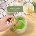 Matcha Whisk Set (4pcs) for Home, Kitchen, Gift, Matcha Starter Kit for Coffee & Tea Lover with Ceramic Matcha Bowl, Chasen Holder, Bamboo Whisk & Scoop, 19oz Capacity, Mottled Green
