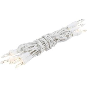 Novelty Lights 5 feet 10 Bulb Clear Mini Light String on White Wire, Non-Connectable Incandescent Fairy Lights for Bottles and Crafts, 4" Bulb Spacing, 24" Lead, Stackable Fused Plug