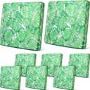Newwiee 8Pcs Patio Cushion Covers Stretch Outdoor Cushion Cover Replacement for Patio Furniture Sofa Couch Slipcovers, Soft Flexibility Washable Furniture Protector(Monstera,Green)