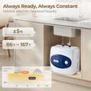 8 Gallon Electric Tank Water Heater, 120V 1500W Under Sink Instant Hot Tank Water Heater for RV, Camper, Kitchen, Food Truck, Wall or Floor Mounted, Blue