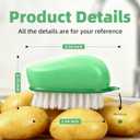CLEANGOR Vegetable Brush Scrubber for Food, Black Stiff Bristles Brush & White Soft Bristles Brush, Dishwasher Safe Ear-Hanging Veggie & Fruit Cleaning Brush for Potato, Mushroom, Carrot, Lemon, Egg