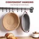 Sourdough Bread Baking Supplies, Cotton Rope Banneton Bread Proofing Basket Set, Oval & Round Bread Baskets with Liners & Covers (Khaki and gray, 10)
