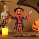 Roowest 7.87 x 5.91 Inches Vintage Halloween Table Decorations Chunky Sitter Wooden Pumpkin Man Rustic Retro Halloween Figurines for Primitive Centerpieces Shelves Mantels Home Indoor Decor