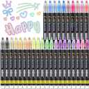 30 Colors Outline Marker Pen, 30 Pcs Double Line Metallic Marker Pens Set Paint Markers Pens Gift Card Writing Drawing Pens for Card Writing,Birthday Greet Card,Scrapbooking,Painting,DIY Art Crafts.