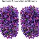 HyeFlora Bougainvillea Artificial Hanging Flowers Plants for Outdoors Decoration, 2pcs Fake Flowers Silk Bougainvillea Vines Realistic UV Resistant Faux Flowers for Outdoor Planters Porch Patio, Mix