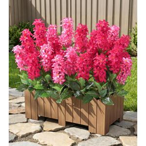 Artificial Flowers 3 Pcs Hyacinth Fake Flowers 19.69 Silk Flowers for Outside, Delphinium Outdoor Faux Flowers Fake Plants for Porch Patio Balcony Yard Indoor Home Decor