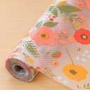 Cooyes Shelf Liner  Premium Non-Adhesive Cabinet & Drawer Liner for Kitchen  Waterproof Shelf Paper with Modern Pattern  Durable EVA Cabinet Mat  Easy to Cut 12" W x 120" L (Green Orange)