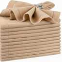 Palisa Beige Cotton Napkins Set of 12 | Premium Hemstitch Detailing Cloth Dinner Napkins 18x18 Inch | Soft Washable & Reusable Table Napkins for Everyday Use Weddings Parties Restaurants & Hotels