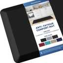 KitchenClouds Kitchen Mat Cushioned Anti Fatigue Kitchen Rug Non Slip Standing Mat Comfort Floor Mats for Sink Office (17.3"x39"- 0.8inch, Black)