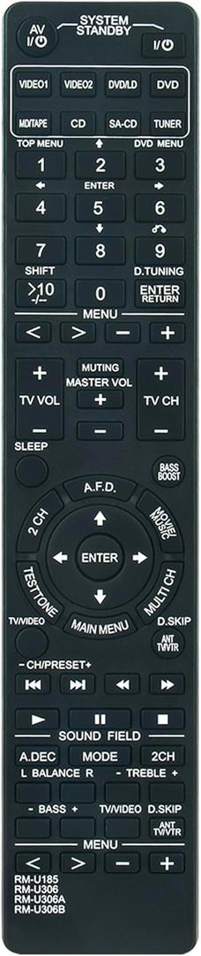 RM-U185 RM-U306 RM-U306A RM-U306B Replace Remote Control fit for Sony FM Stereo/FM-AM Receiver STR-DE197 STR-DE185 STR-DE485 STR-DE485E STR-DE585 STR-DE495 STR-DE475 HT-DDW740 STR-DE497 STR-DE597