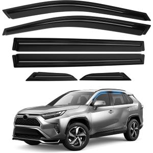 RAV4 Rain Guards - Window Visors for Toyota RAV4 2019-2025, Out-Channel Side Window Rain Guards for RAV4 Accessories, 6PCS, Black, Car Accessories
