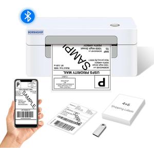 Bluetooth Shipping Label Printer, 4x6 Thermal Printer for Shipping Packages, Thermal Label Printer for Small Business, Widely Used for Amazon, iPhone, Android, iPad, Windows, macOS (Gray)