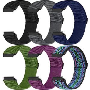Runostrich Quick Release Nylon Watch Band - Choice of Width - 18mm, 19mm, 20mm, 22mm, 24mm Elastic Watch Straps Adjustable Stretchy Solo Loop Sport Nylon Replacement Wristband for Women Men 24mm