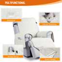 VANSOFY 100% Waterproof Recliner Chair Covers, Recliner Cover Non-Slip Dog Chair Cover Furniture Protector Washable Slipcover with Pocket, Elastic Straps for Pets, Dogs(Off White, 22")