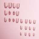 2 x Christmas Press on Nails Red Fake Nails with Red and White Cane Design Glitter French Tip Bow Fake Nail Short Almond False Nails Winter Xmas Full Cover Christmas Acrylic Nail for Women 24 Pcs (6)