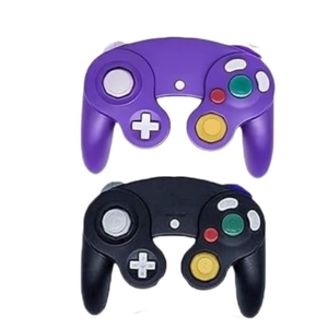 Donop 2 Pack Wired Controllers Compatible with Wii Gamecube Game Cube NGC Console (Black Purple)