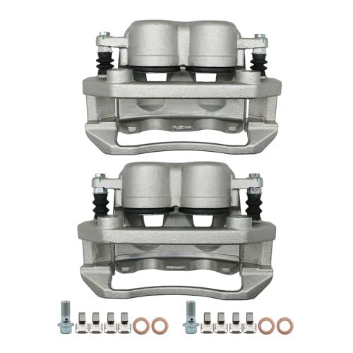Chefull 2PCs Disc Brake Caliper Assembly with Bracket Fits for Select Dodge and Mitsubishi Models - Dakota 05-08, Ram 1500 2006-2008, Raider 2006-2009 Front Driver and Passenger, 18-B5009, 18-B5008