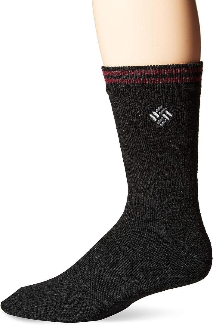 Columbia Men's 3 Pack Casual Cotton Crew Socks (6-12, Black)