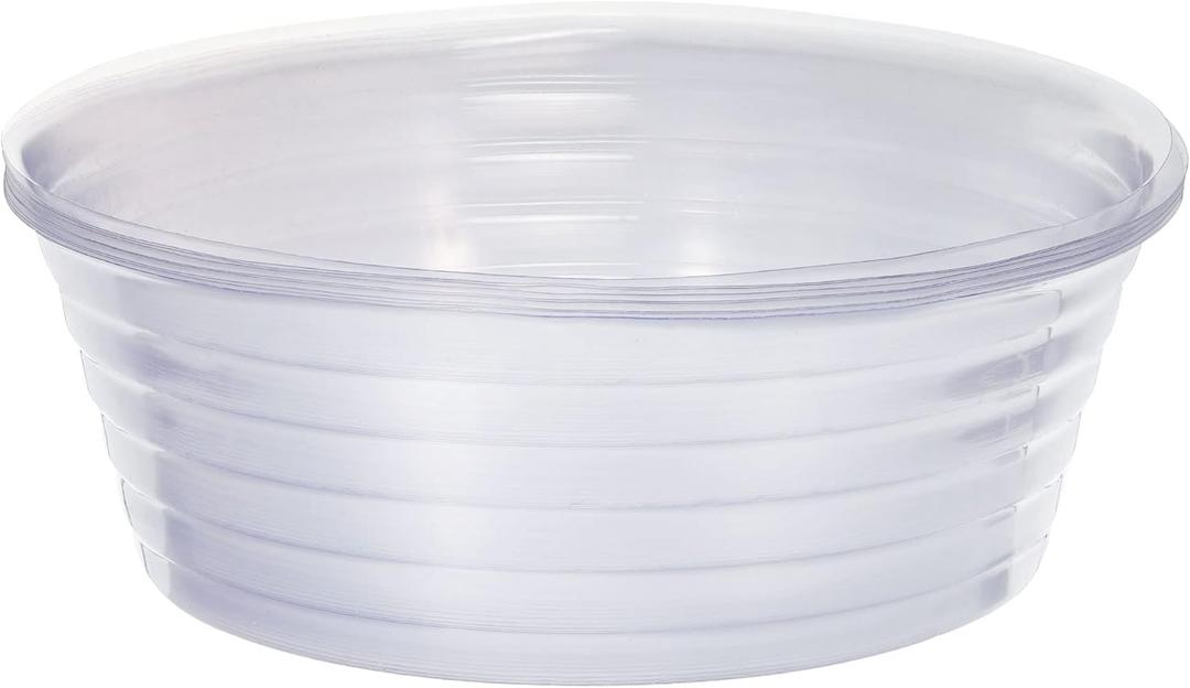 MECCANIXITY Plant Pot Saucer 13.4 Inch Plastic Round Flower Drip Tray for Indoor Outdoor, Clear Pack of 10