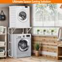 Universal Washer Dryer Stacking Rack Stand Heavy-Duty Carbon Steel, Premium Washer Dryer Stand Compatible with Most Brands and Models (
50"D x 3.9"W x 15.7"H)