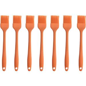 Silicone brush BBQ/Pastry Basting Brushes,Silicone Cooking Grill Barbecue Baking Pastry Oil/Honey/Sauce Brush (7 PCS,orange)