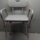 Medline Shower Chair with Backrest and Padded Armrests - 350 lb. capacity, Bath Bench, Seat, Stool for Independent Adult, Seniors, Elderly & Disabled Patients