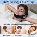 Anti Snoring Chin Strap, Chin Strap for Sleeping, Premium Airflow Jaw Strap, Stop Snoring Chin Strap, Snoring Solution for Men and Women, Breathable Chin Strap, Snoring Chin Strap (Grey~)