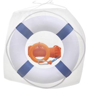 20Inch Throwable Lifebuoy Ring with 98.4FT Floating Rescue Rope - Emergency Flotation Device for Boating, Pool & Outdoor Water Safety, Heavy-Duty Foam Buoy & Perimeter Line Lifeguard Kit