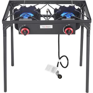 Vivicreate Low Pressure Propane Gas Outdoor Camping BBQ Grill Stove Burner Estufas de Gas para Cocinar Afuera Es gas propano Regulator automatic ignition, 28"L x 20"W x 28"H
