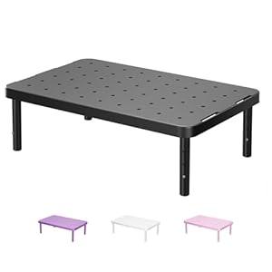 WALI Computer Monitor Stand for Desk, Adjustable Laptop Riser, Desk Monitor Stand Underneath Storage for Office, School Supplies (PTT001-B), 1 Pack, Black