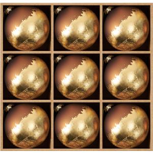 DN DECONATION Christmas Ball Ornaments Set of 9, Brown Matte Glass Xmas Tree Hanging Ball Decorations with Gold Foil Finish, Rustic Glass Ornaments for Holiday Decor & Christmas Party