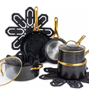 Black & Gold Constellation 12-Piece Nonstick Cookware Set