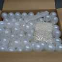 152 Pcs Quick Link Pearl Ball Garland 2.2 Inch Pearlescent White Plastic Ball with 16.4ft Pearl Bead Garlands for Backdrop Wall Arches Chains Birthday Wedding Anniversary Party Decor
