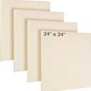 Aodaer 4 Pack Wood Panels 24 x 24 Inch Wooden Panels Canvas Unfinished Craft Wood Boards Panel for Art Crafts Acrylic and Oil Painting Pouring DIY Projects
