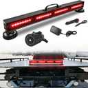 Wireless Tow Light Bar, Trailer Light Bar with 7 Pin Round Transmitter, Magnetic Base, Brake/Turn Signal Emergency LED Light Bar for Truck Roadblock Cars, Rechargeable Battery Powered, 23 in, Missing Charger