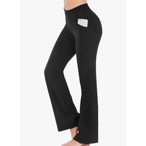 IUGA Bootcut Yoga Pants with Pockets for Women Wide Leg Pants High Waist Workout Pants Tummy Control Work Pants 4 Pockets Size XL