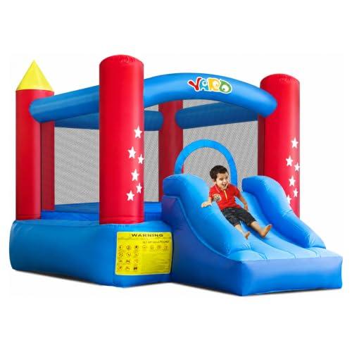 Yard Bounce House for Kids 3-8, Inflatable Bounce House with Slide, Bouncy House with Blower & Play Balls for Indoor Outdoor, 9.5x6.5x6.5FT Bouncy Castle for Toddlers Party, 16 Count