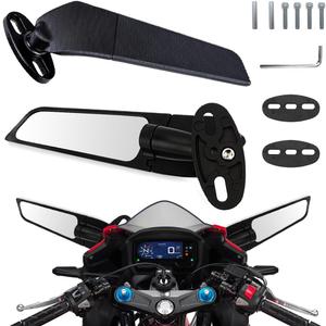 Racing Motorcycle Rear View Mirrors, Adjustable 360Rotating Stealth Mirrors for Honda CBR250R CBR600RR CBR300R CBR500R Kawasaki Ninja 400 300 650 Suzuki GSXR600 750 Yamaha R125 R25 YZF600R Ducati