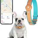 2-in-1 GPS Tracker for Dogs: Smart Collar with Real-Time Location, No Monthly Fee, Unlimited Range (iOS Only) GPS Tracker Dog Collar- Ideal for Small, Medium Large Dogs(Tracker Included) (Brown)