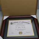 Yaetm 11x14 Diploma Frame, Certificate Frame with Tempered Glass, Display 8.5x11 Document with Black Over Gold Acid-free Mat or 11 x 14 without Mat, Wide Molding (Single, Mahogany)