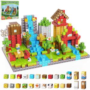 Fitrobust 200PCS Magnetic Building Blocks Set, Magnetic Tiles Kids Build Cubes STEM Game Toys, Build Forest World Set, Christmas Birthday Gifts for Boys & Girls Age 3 4 5 6 7 8 9 10, 0.8 in Size