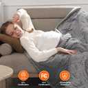 Electric Heated Blanket Twin - 62"x84" Fast Heating Blankets Throw with 5 Heating Levels & 10 Hours Auto Off FCC/ETL Certified Overheat Protection Electric Blanket Twin, Great Gift to Grandma, Gray