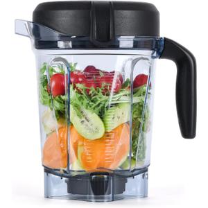 Blender Pitcher 64oz Low-Profile, Replacement Pitcher Container Jar Cup Compatible with 750, 5200, 5000, 6300, 7500, 7800, Vm0102, Vm0103, Vm0197, E310 Classic/Explorian/Commercial Series