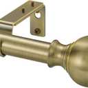 Window Curtain Rods 36 to 72 Inches, 1 Inch Diameter Adjustable Drapery Rod, Decorative Heavy Duty Curtains Rod with Fancy Round Finials for Living Room, Bedroom, Patio, Antique Bronze