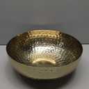 Creative Co-Op Round Hammered Metal Bowl, Gold Finish, 14"