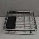 JASIWAY Dish Drying Rack in Sink, Expandable Stainless Steel Dish Drainer for Kitchen Sink, Dish Strainer Rack, Retractable Over Sink Dish Rack with Utensil Holder, 13.4''~16.9''D x 11.8''W, Silver