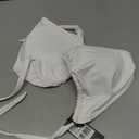 Ocean Blues Triangle Bikini Top String Tie Back Halter , White, Size L