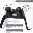 FPS Thumbstick Extender x 2 & Printing Rubber Silicone Grip Cover x 4 for PS5 Dualsenese & PS4 Controller (Death of Kanji&Danger of Kanji)